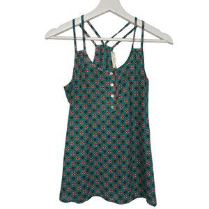 Pink Rose Strappy Floral Tank Top XS